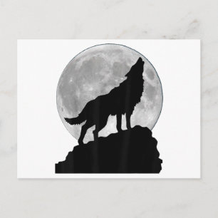 Wolf im Mondlicht T-Shirt - Cooles volles Hund Wel Postkarte