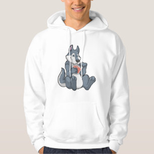 Wolf im Poker mit Poker-Karten Hoodie