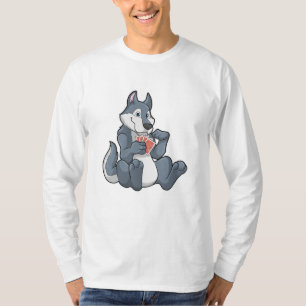 Wolf im Poker mit Poker-Karten T-Shirt