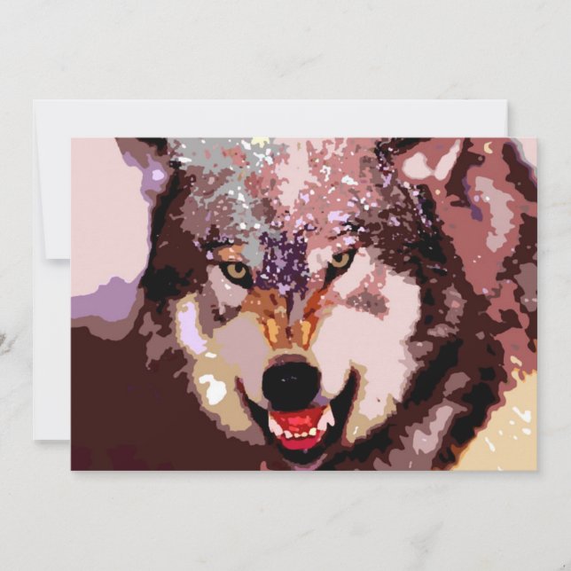 Wolf im Schnee Einladung (Vorderseite)