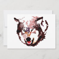 Wolf im Schnee Einladung