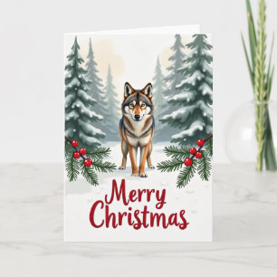 Wolf im Schnee Frohe Weihnachtskarten Forest Scene Karte