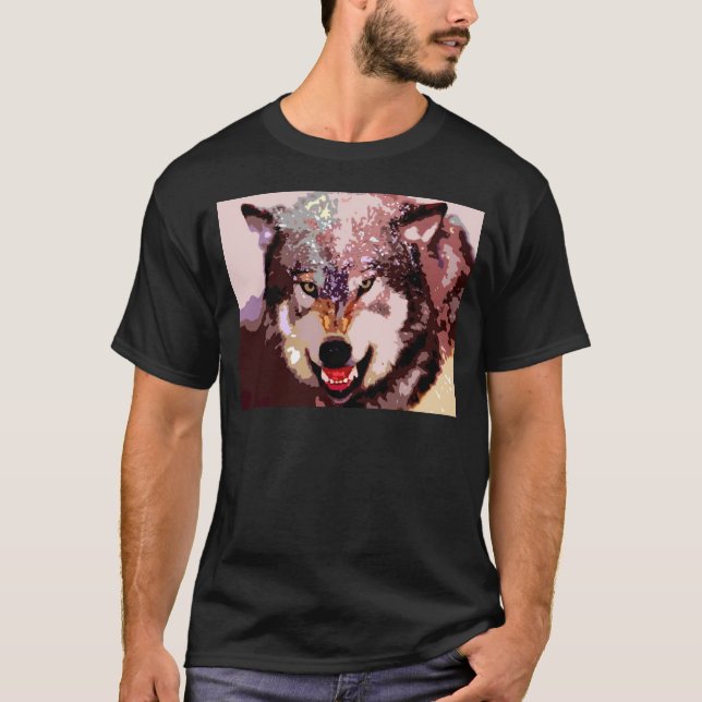 Wolf im Schnee T-Shirt (Vorderseite)