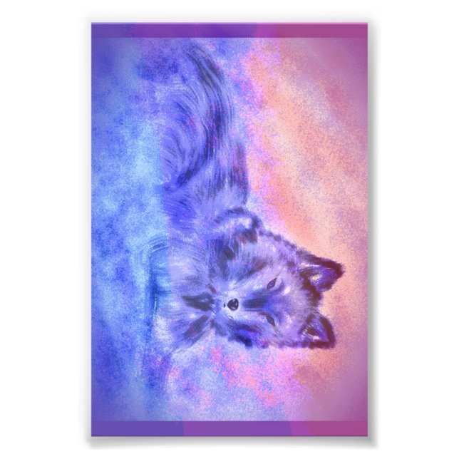 Wolf im schneebedeckten Sonnenuntergang Fotodruck (Vorne)