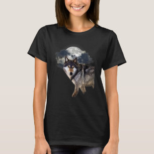 Wolf im Vollmond Wolf und Naturliebhaber Wolf T-Shirt