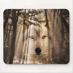 Wolf im Wald Mousepad