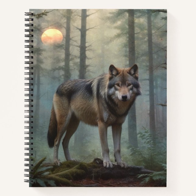 Wolf im Wald Notizbuch (Vorderseite)