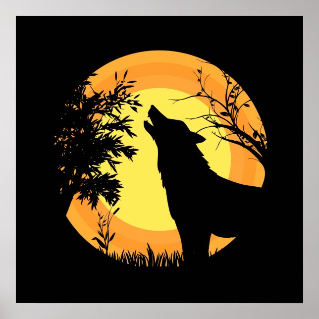 Wolf im Wald Poster (Vorne)