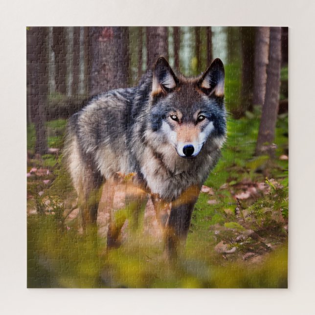 Wolf im Wald Puzzle (Vertikal)