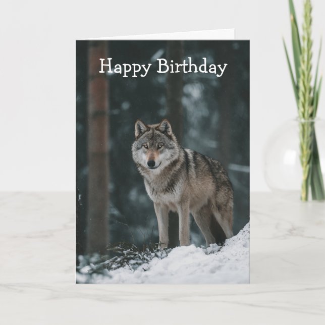 Wolf im Winter Karte (Vorderseite)