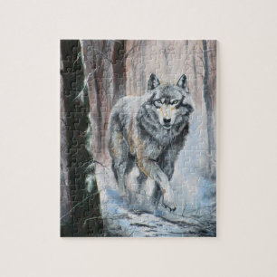 Wolf im Winterwald Puzzle