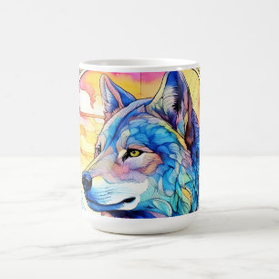 Wolf in Bleiglas Verwandlungstasse