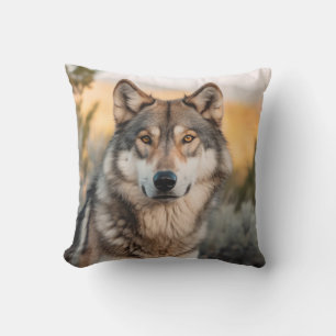 Wolf in der Natur Kissen