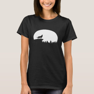 Wolf in der Natur Mond T Cool Camping für Camper T-Shirt