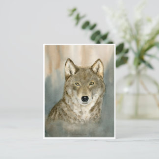 Wolf in der Nebelwalderfarbe Postkarte