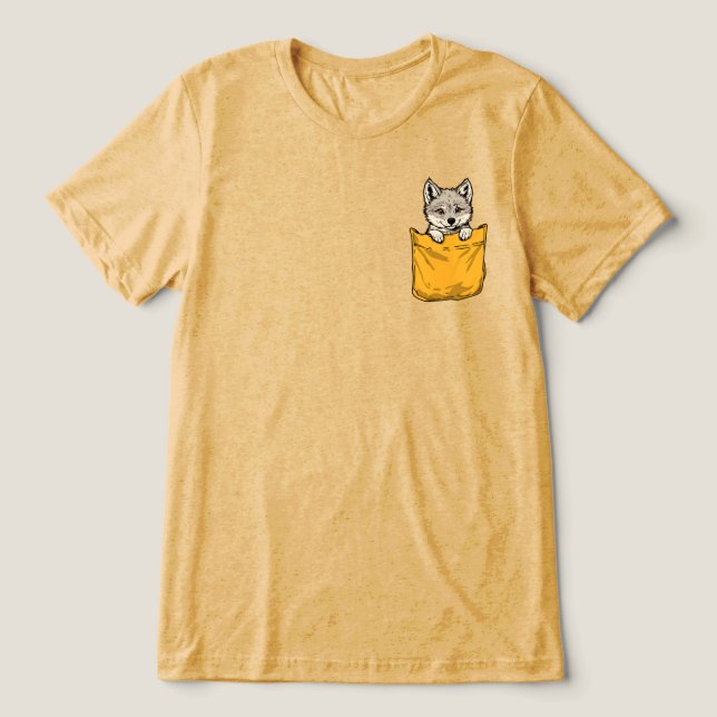 Wolf in der Tasche Tri-Blend Shirt (Design Vorderseite)