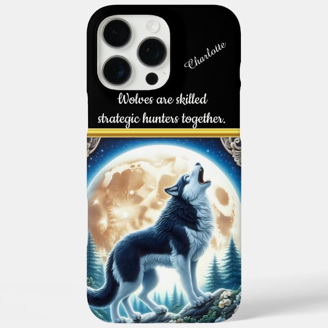 Wolf in einem Mondwald Case-Mate iPhone Hülle (Rückseite)