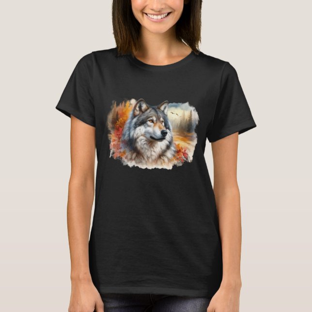 Wolf in Herbstfarben: Die Schönheit der Natur entf T-Shirt (Vorderseite)