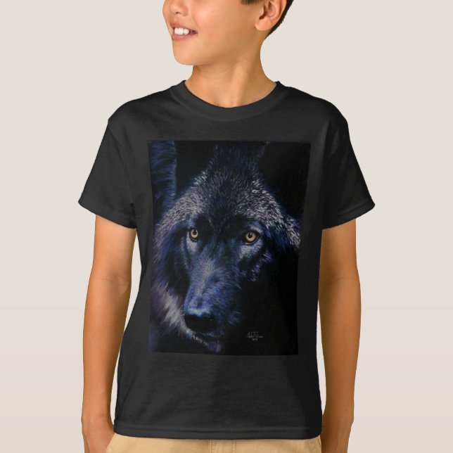 Wolf in Mondschein (a) T-Shirt (Vorderseite)