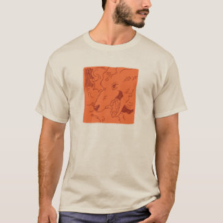 Wolf in rot T-Shirt