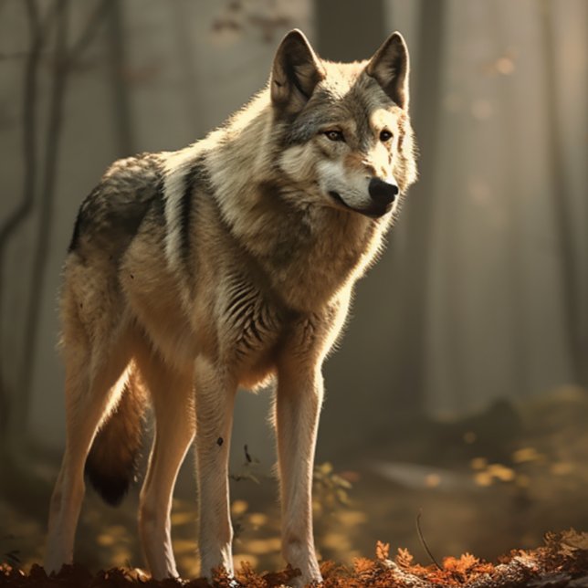 Wolf in Sunlit Forest Clearing Jigsaw Puzzle (Von Creator hochgeladen)