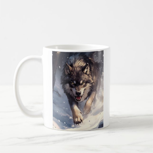 Wolf in winter kaffeetasse (Links)
