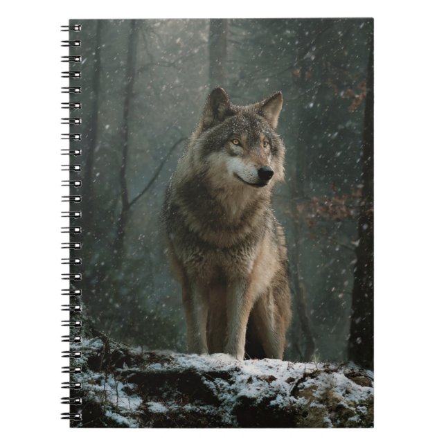 Wolf in Winter Notizblock (Vorderseite)