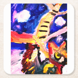 Wolf in winter rechteckiger pappuntersetzer