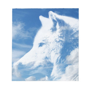 Wolf in Wolken Notizblock