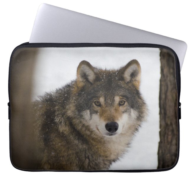 Wolf in Woods Electronics Bag Laptopschutzhülle (Vorderseite)