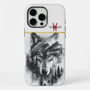 Wolf inmitten von Bergen und Wäldern iPhone 16 Pro Max Hülle