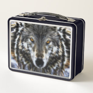Wolf Inspirational Design Portrait Metall Brotdose