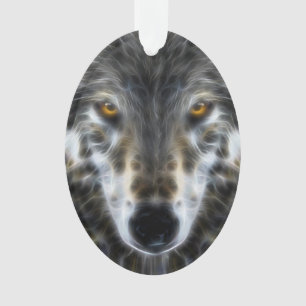 Wolf Inspirational Design Portrait Ornament