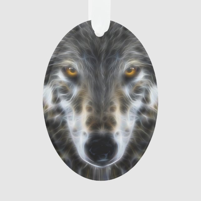 Wolf Inspirational Design Portrait Ornament (Vorderseite)