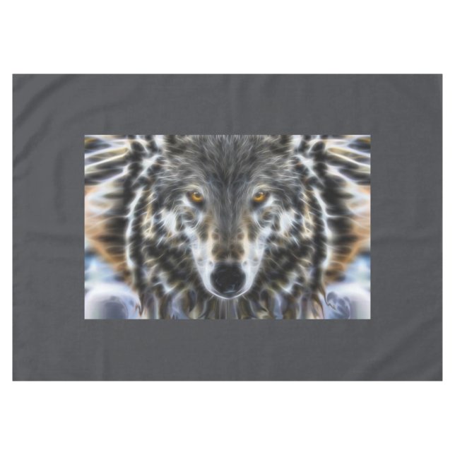 Wolf Inspirational Design Portrait Tischdecke (Vorderseite (Horizontal))