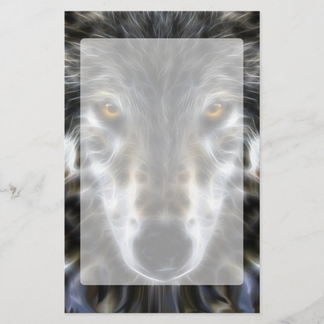 Wolf Inspirational Grafik-Portrait Briefpapier (Vorderseite)