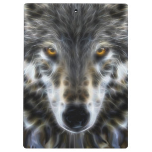 Wolf Inspirational Grafik-Portrait Klemmbrett