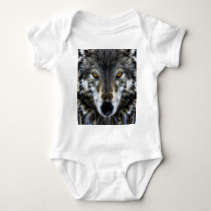 Wolf Inspirational graphic Portrait Baby Strampler