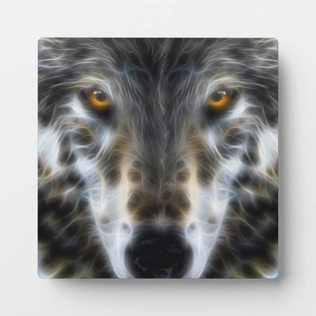 Wolf Inspirational graphic Portrait Fotoplatte (Vorderseite)