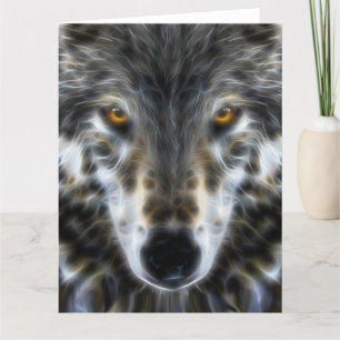 Wolf Inspirational graphic Portrait Karte
