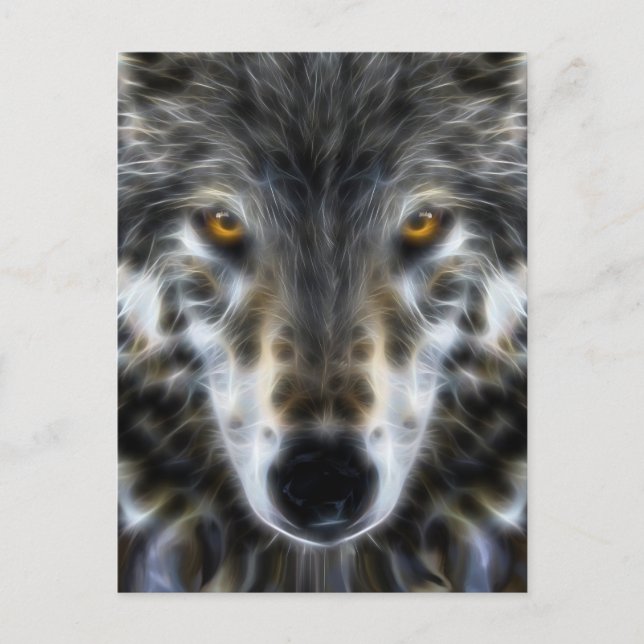 Wolf Inspirational intensives Portrait Postkarte (Vorderseite)