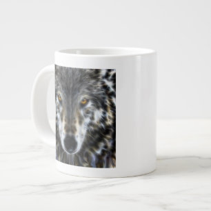Wolf-inspirierend grafisches Porträt Jumbo-Tasse