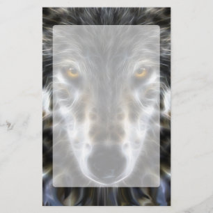 Wolf Inspirierendes Grafikporträt Briefpapier