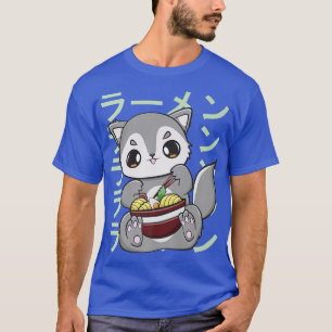 Wolf isst Ramen und japanische Nudeln 3010 T-Shirt