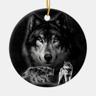 Wolf Keramik Ornament