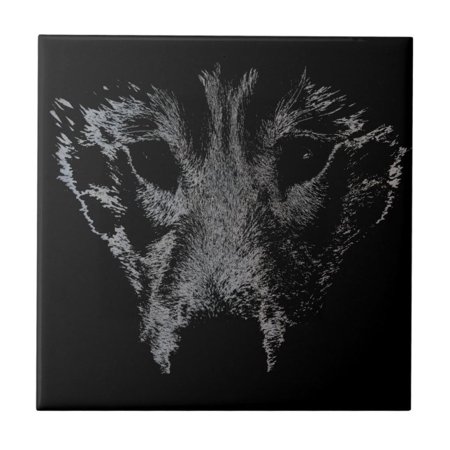 Wolf Keramik Tile Husky Pup Schlittenhunde Decke Fliese (Vorderseite)