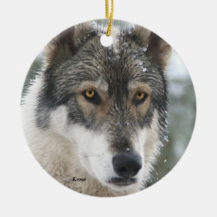 Wolf-Keramik-Weihnachtsbaum-Verzierung Keramikornament