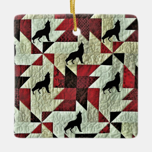 Wolf Keramikornament (Vorderseite)