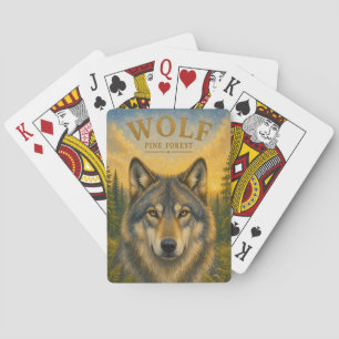 Wolf Kiefernwald Wildtiere Spielkarten