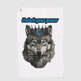 wolf king unlock your power golfhandtuch